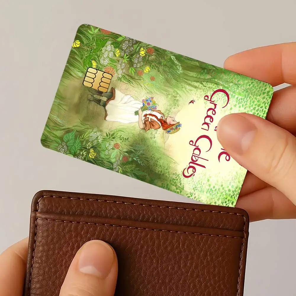 ملصقات بطاقات الائتمان من Book Anne of Green Gables لحماية ديكور الخصم البنك 4 قطع مضادة للخدش ومقاومة للماء #3