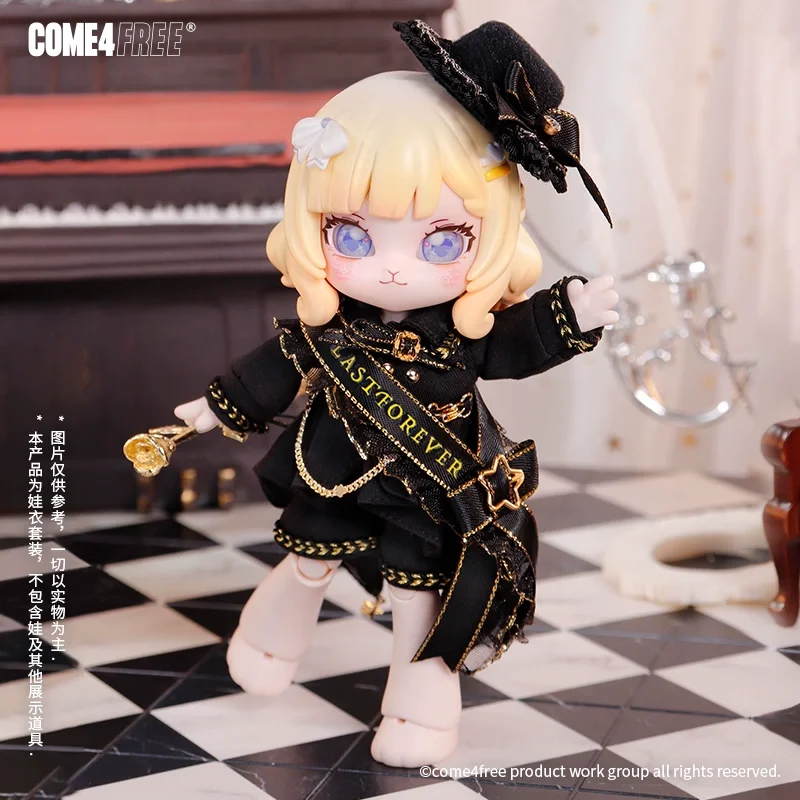 

COME4FREE Black Knight Dress Outfit Set for 1/12 BJD Doll Clothes Compatible with OB11 Doll Accessories