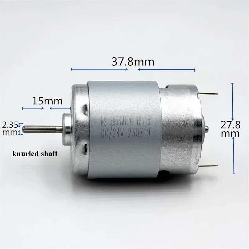 

RS-385-18115 DC 12V 18V 24V 9000RPM Smll 385 Motor Electric Motor Front Ball Bearing Knurled Shaft DIY Toy Model