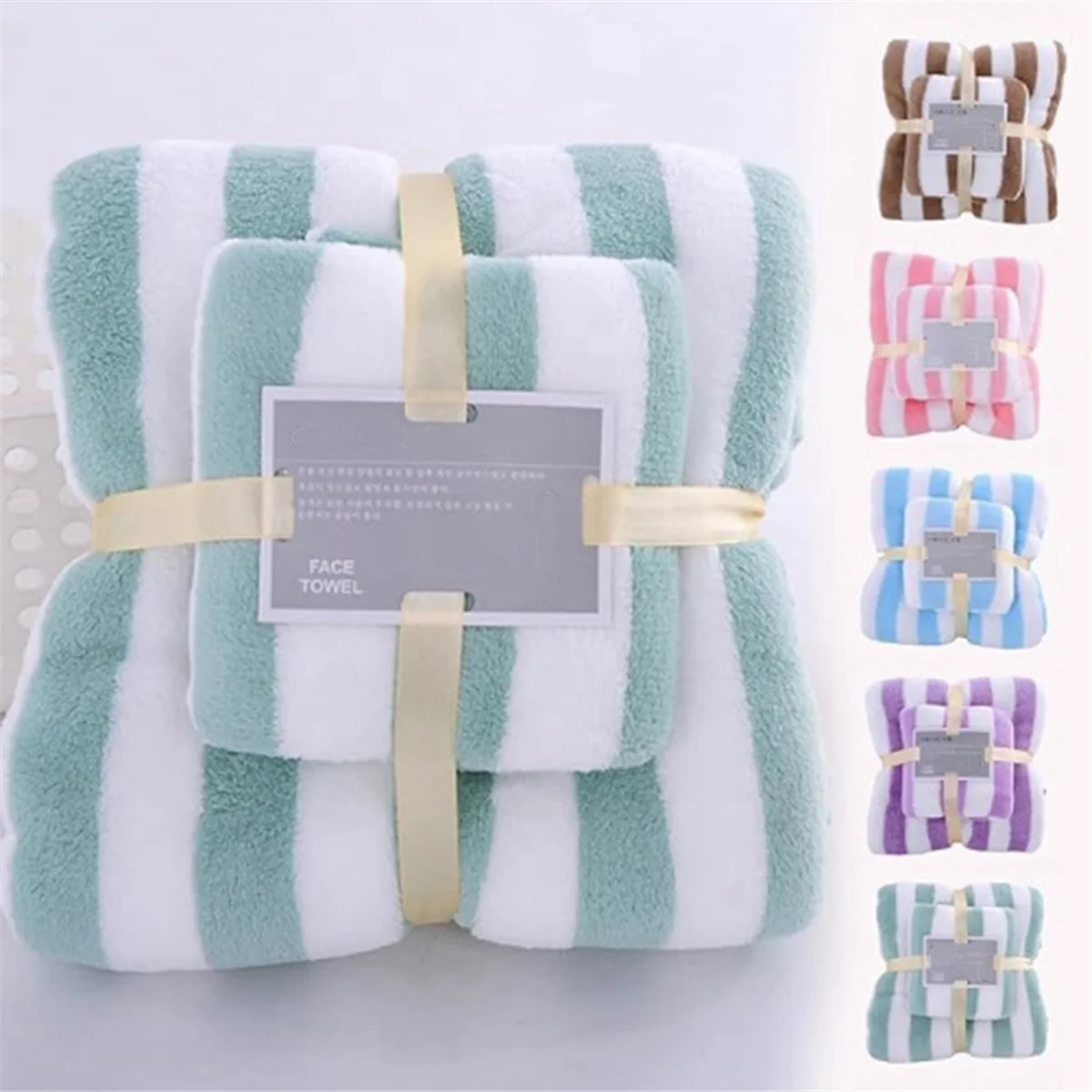 Bath Towel Set Quick Dry Bath Towels, Coral Velvet Soft Absorbent Bath Towels for Adults Face D