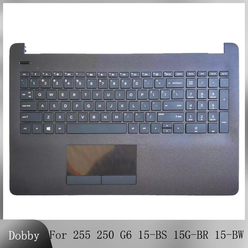 

New US Keyboardv For HP 255 250 G6 15-BS 15G-BR 15-BW TPN-C129 925008-001 Palmrest Upper Cover Top Case with Keyboard Black