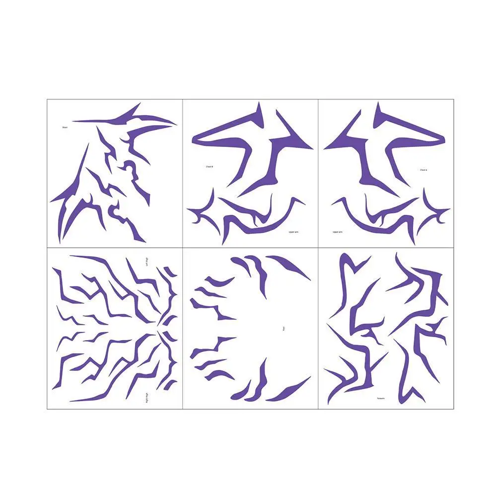 

НОВЫЕ временные татуировки, фиолетовый смелый макияж для Хэллоуина, косплей, татуировки, ролевые игры, водонепроницаемая искусство лица