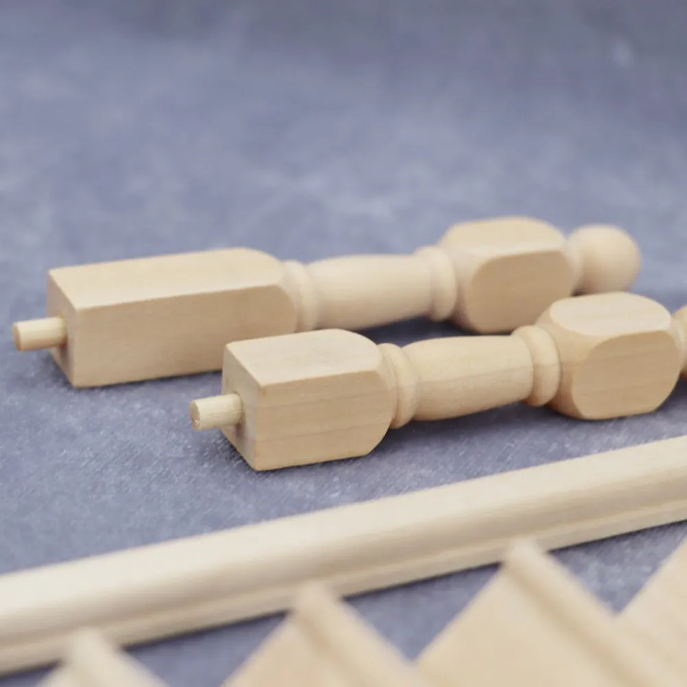 

1 Set Wooden Dollhouse Staircase Wear-Resistant Decorative Mini Staircase Kids Supplies Lovely Children Accessory