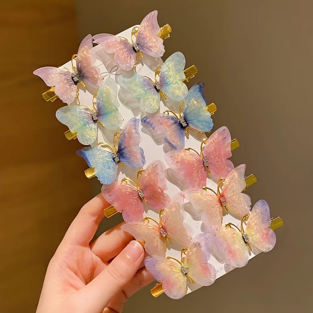 

12 шт., Детские разноцветные зажимы для волос