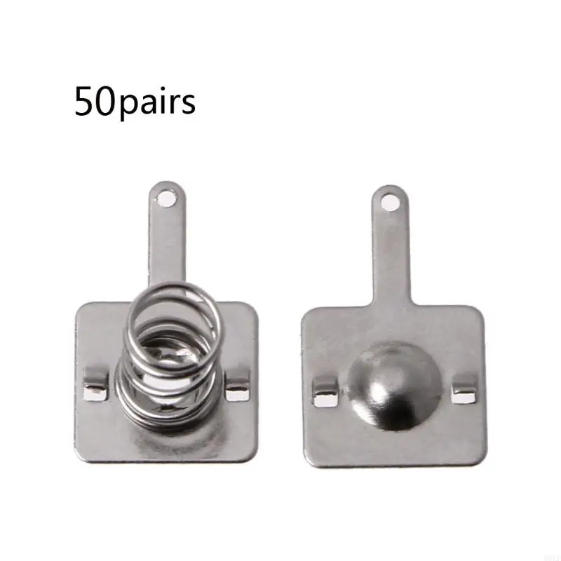Molf 50 cặp AA AAA Pin Silver Metal Pin Spring & tấm Set 10x9mm/0,4 "X0,35"