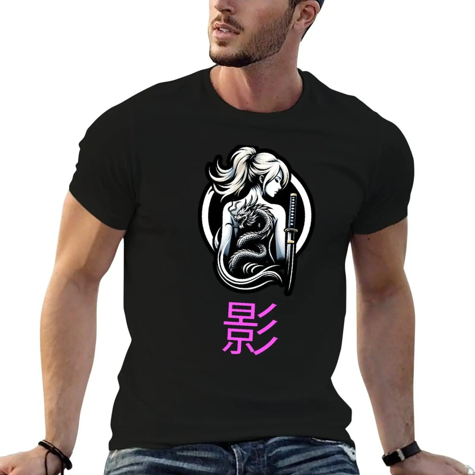 

Yakuza Girl Blonde T-Shirt man t shirts graphic man t shirt cotton high quality T-Shirt