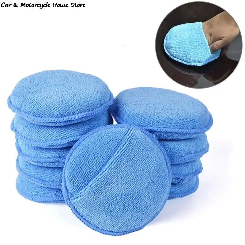 

New 1pc Microfiber Wax Applicator Pad 5" Diameter with Finger Pocket Polish Car Wax Apply Remover Buff Pads