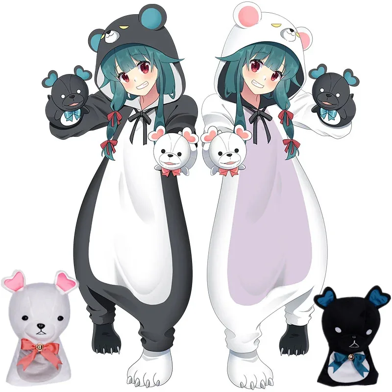 2025 11 Anime Kuma Bear Yuna disfraz Cosplay Kigurumi adulto Unisex pijamas mono de franela ropa de dormir Onesies Halloween
