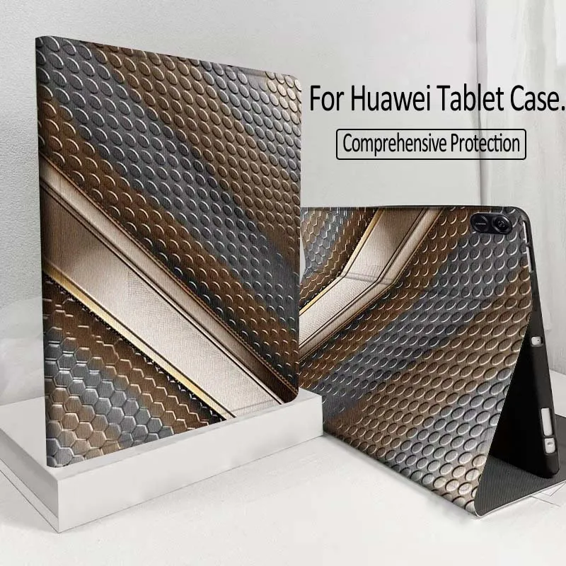 

Metal design style pattern Cover For Huawei MatePad M5 T5 SE 11 Pro Honor Tab 5 V7 V8 X9 GT 10.1 10.8 Inch Tablet Case