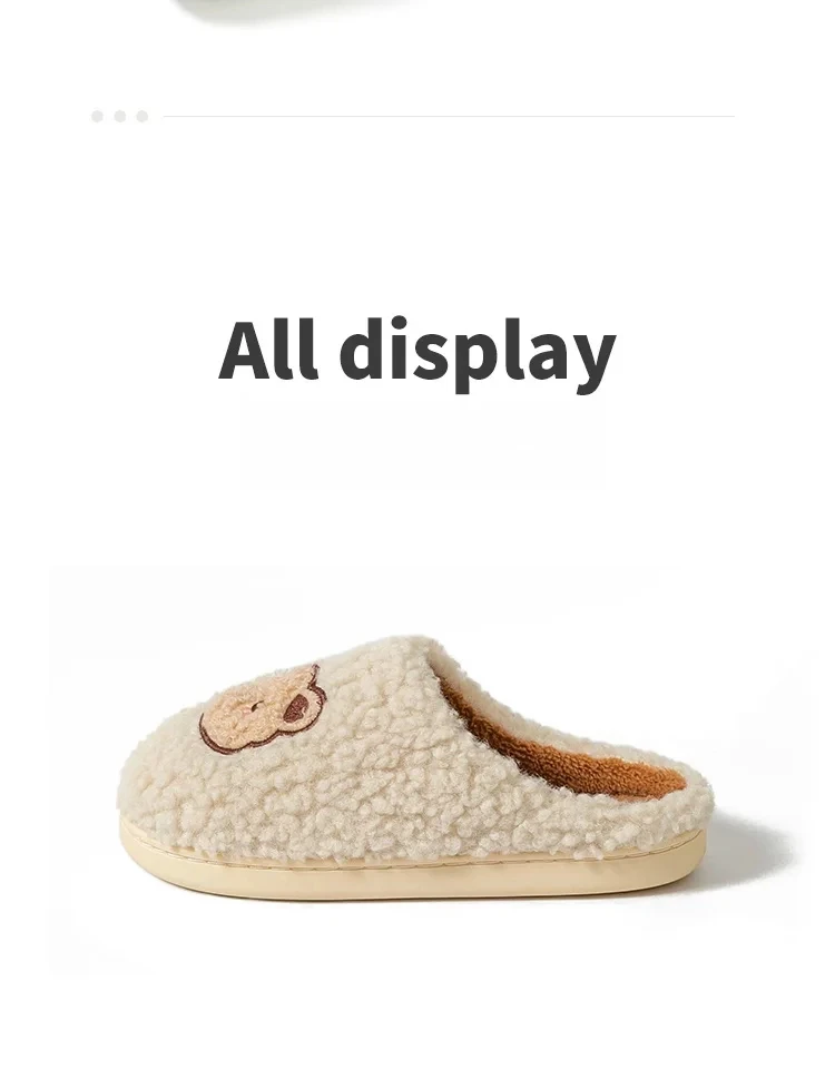 TZLDN Mode männer Hausschuhe Winter Warme Cartoon Bär Schöne Innen Weiche Sohle Nicht-slip Schlafsaal Kausalen Hause Plüsch schuhe Paar – Detail 20