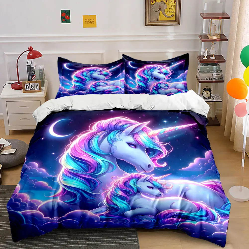 

Unicorn Dreamland Three-Piece Set Exquisite three-piece bedding set gift for kids and adults