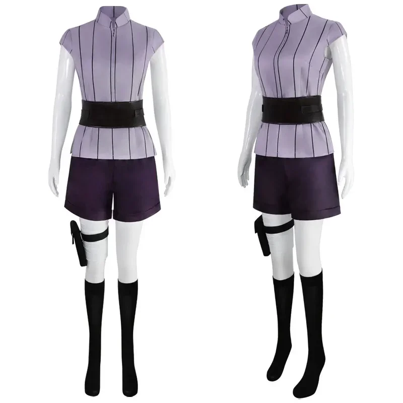 Hyuga Hinata Costume Cosplay parrucca donna abiti Halloween Carnival Party Suit Hyuuga Ninja Cosplayer viola lunga parrucca carina