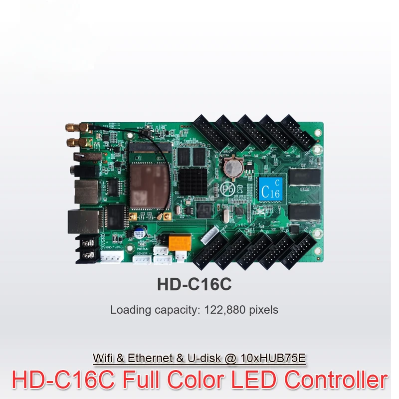 BOTAI  HD-C16 C16C of Asynch Full Color LED Screen Wi-Fi Control Card Support Widest 8192 Highest 512 and Mobile App Control