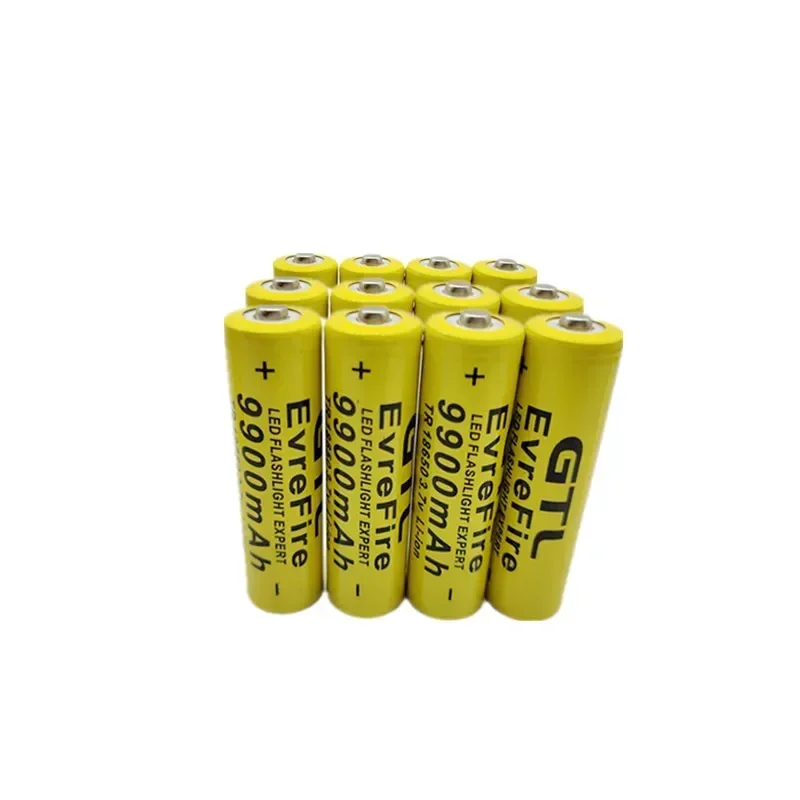 New GTF 3.7V 9900mAh original lithium-ion battery 18650 pointed rechargeable flashlight battery+USB charger