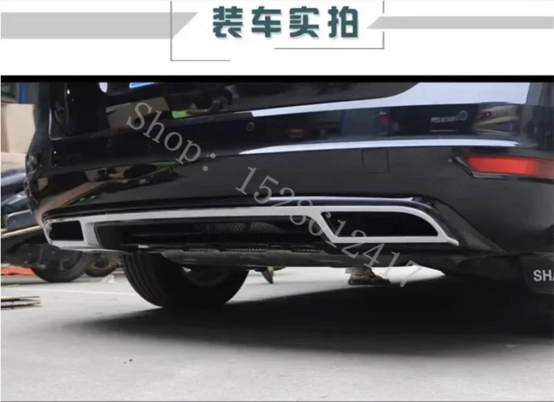 Image of Für VW Volkswagen Sharan 2012 2013 ~ 2018 Auto Zubehör ABS hintere stoßstange dual auspuff hinten surround spoiler hinten lippe deflektor