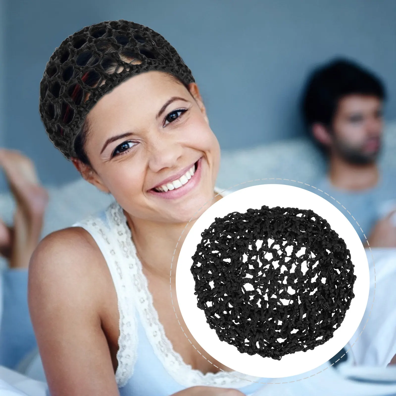 

4Pcs Mesh Crochet Hair Nets Breathable Sleeping Hairnet Lightweight Foldable Female Hairnet Snood Mesh Crochet Hair Net