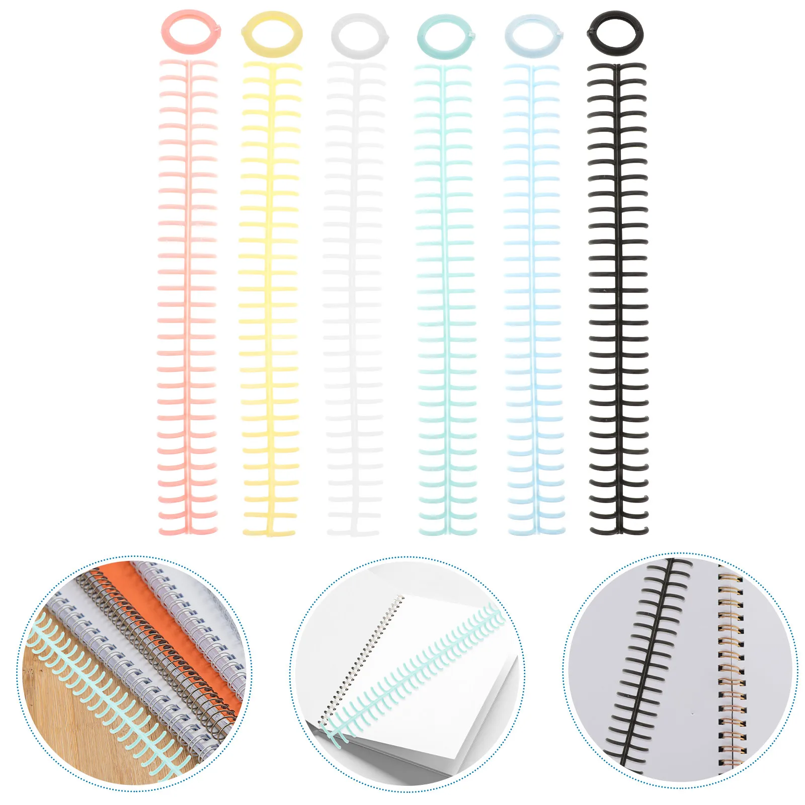 

Набор из 6 пластиковых колец для переплета, гибкие зажимы для книг, органайзеры для блокнотов, скрапбукинга, принадлежности для домашнего использования