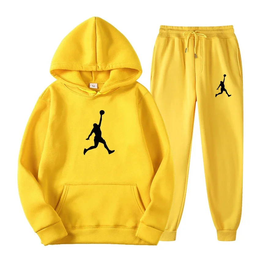 Men's Sets Hoodies+Pants Autumn Winter Hooded Sweatshirt Sweatpants Fashion Slim Fit Men Set Hoodie Pant Hip Hop Pullover Hoody