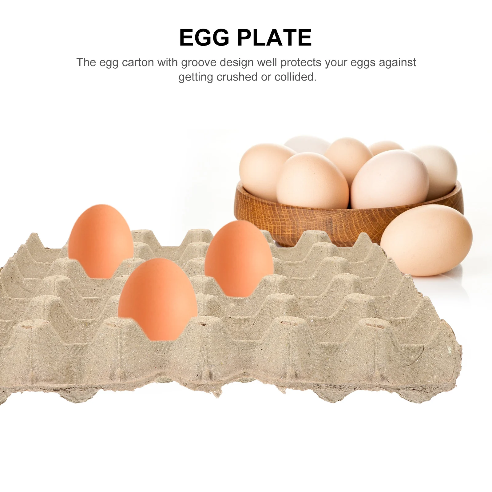 5pcs Egg Flats Paper Pulp Egg Carton Empty Egg Tray 30-Count Reusable Protective Egg Case