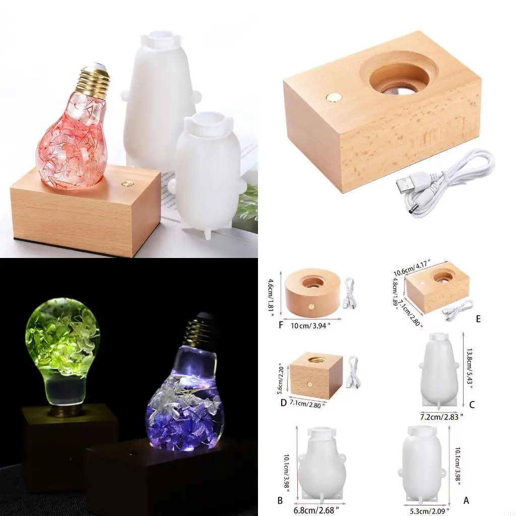 

Handmade Light Bulb Silicone Mold Crystal Epoxy Mould DIY Bedroom Lighting Accessories Tools Equipments for Home Decor