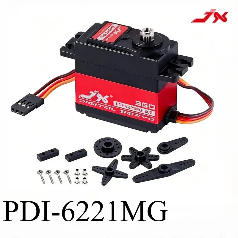 JX PDI-6221MG 20KG 120° 180° 360° Continuous Rotation High Precision Metal Gear Digital Standard Servo for 1/8 1/10 RC Car Robot