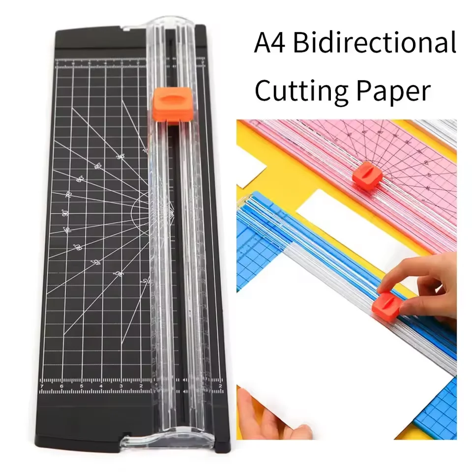 

2PCS Plastic Base Paper Trimmer Portable A4 Paper Cutting Guillotine Art Scrapbook Photo Cutter Lightweight Cutting Mat Machine