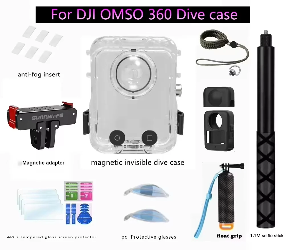 

FOR DJI OMSO 360 40M underwater fully invisible diving shell quick detachable waterproof shell for DJI Osmo 360 Accessories
