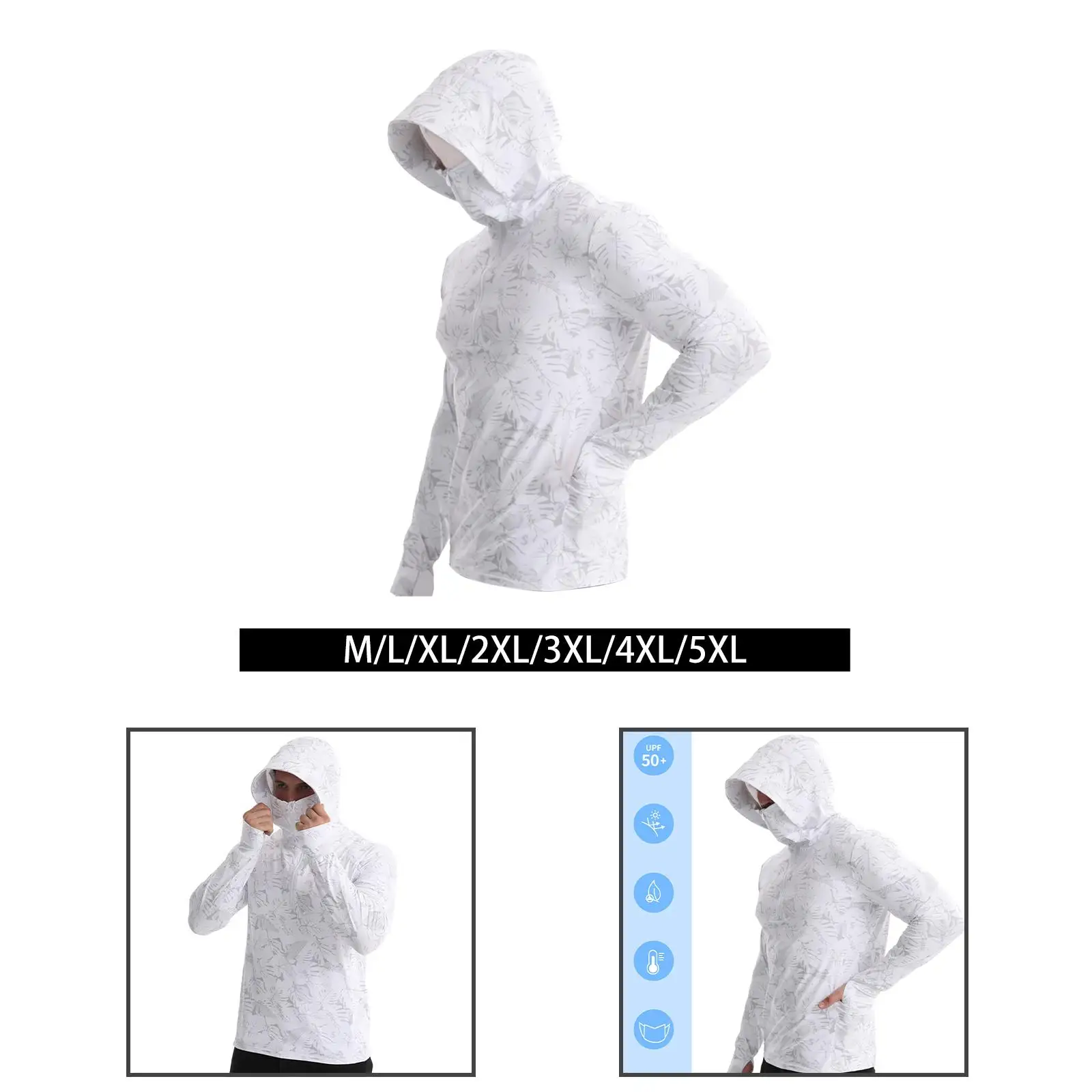 

Men's Sun Protection Hoodie Shirt Fishing Shirt for Riding Camping Outdoor