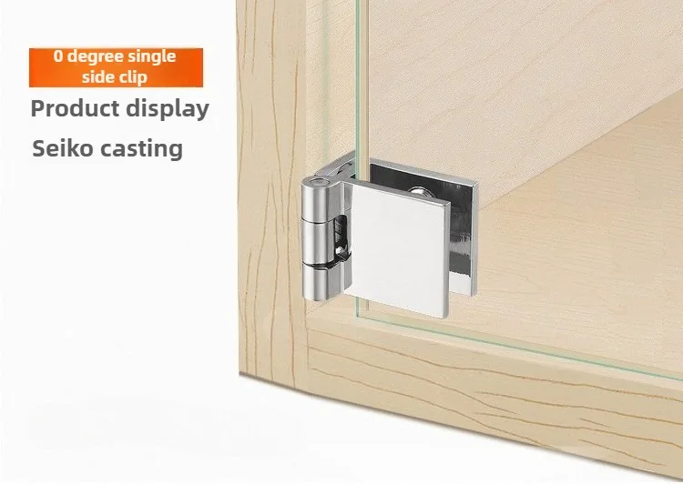 180° 90° Bilateraler Clip für einfache Montage zu Hause, Glasklemme aus Zink, praktisch, langlebig, Schranktürscharnier, Badezimmermöbel, Schrank – Detail 6