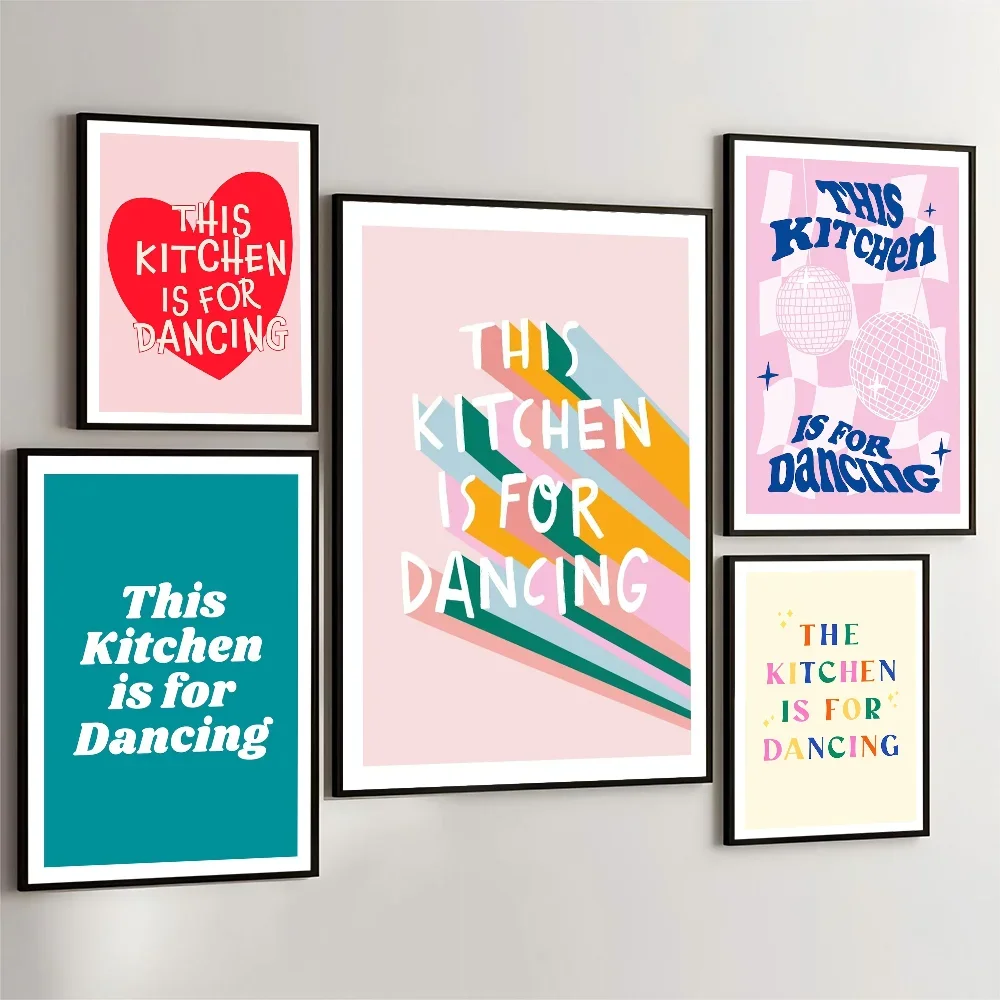 1PC This Kitchen Is For Dancing Art  Movie Sticky Poster Retro Kraft Paper Sticker DIY Room Bar Cafe Aesthetic Art Wall Painting