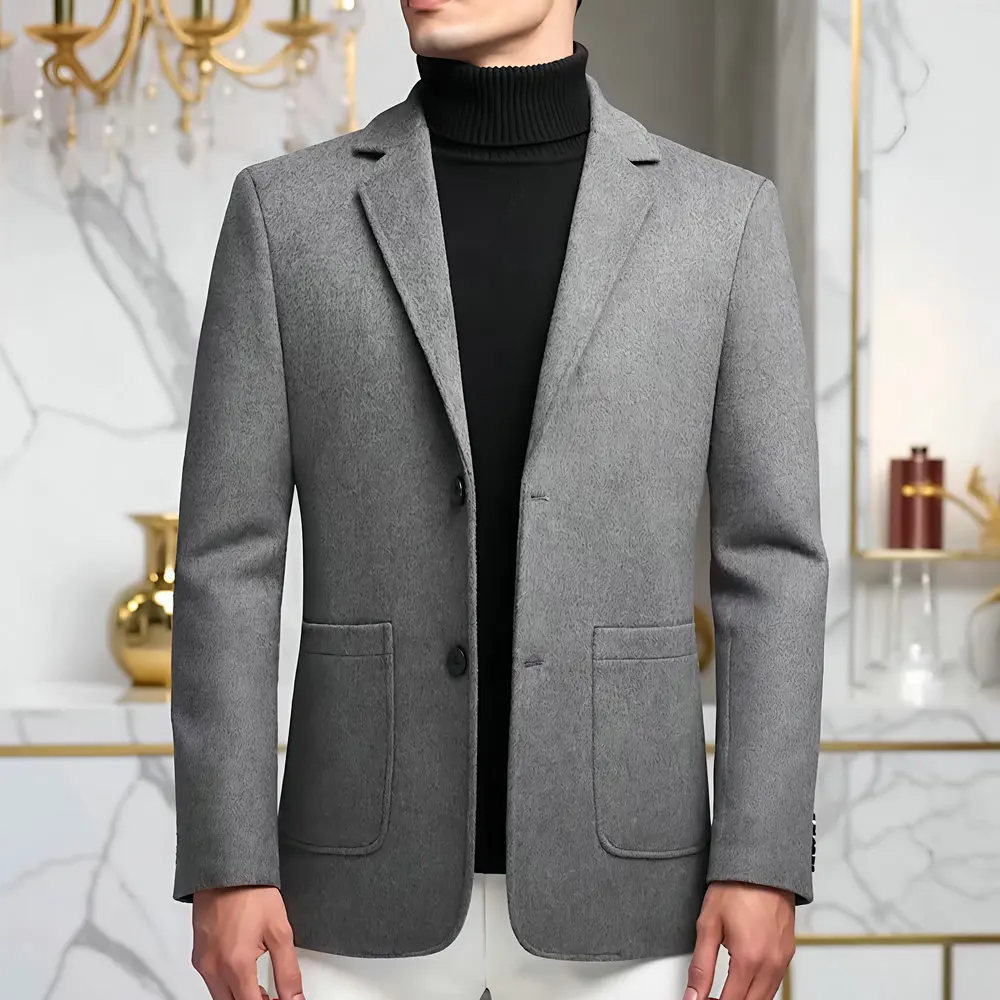 

Men Wool Tweed Suit Jackets Gray Khaki Black Sheep Woolen Blazers Old Money Outfits Simple Attire Timeless Style Clothes 2025