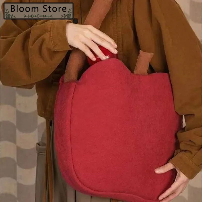 

Bloom Red Apple Shape Handbag Women Large Capacity Minimalist Shoulder Bags Ladies Fun Personality Creative Underarm Bag 2025