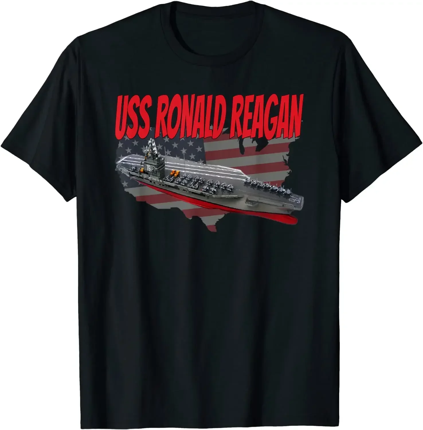 

Авианосец USS Рональд Рейган (CVN-76) Подарочная футболка для ветеранов. Новая повседневная мужская футболка из 100% хлопка с коротким рукавом и круглым вырезом