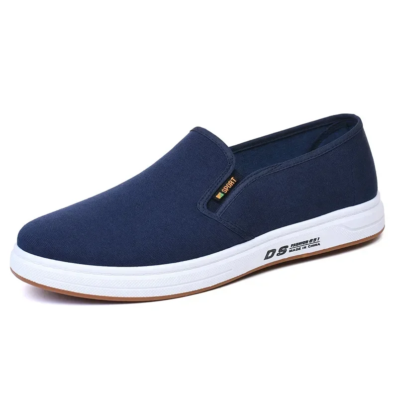 Nuevos zapatos de lona de primavera para hombre, suela de tendón de ternera, zapatos de tela antideslizantes, resistentes al desgaste, transpirables y cómodos, suela suave