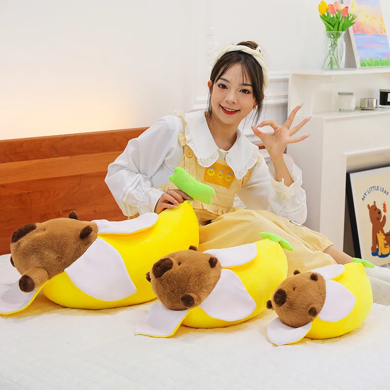 Kawaii Corgi banane en peluche jouet mignon Capybara peluche poupée rempli Animal enfants anniversaire cadeau de noël pour enfants peluche Stuffer