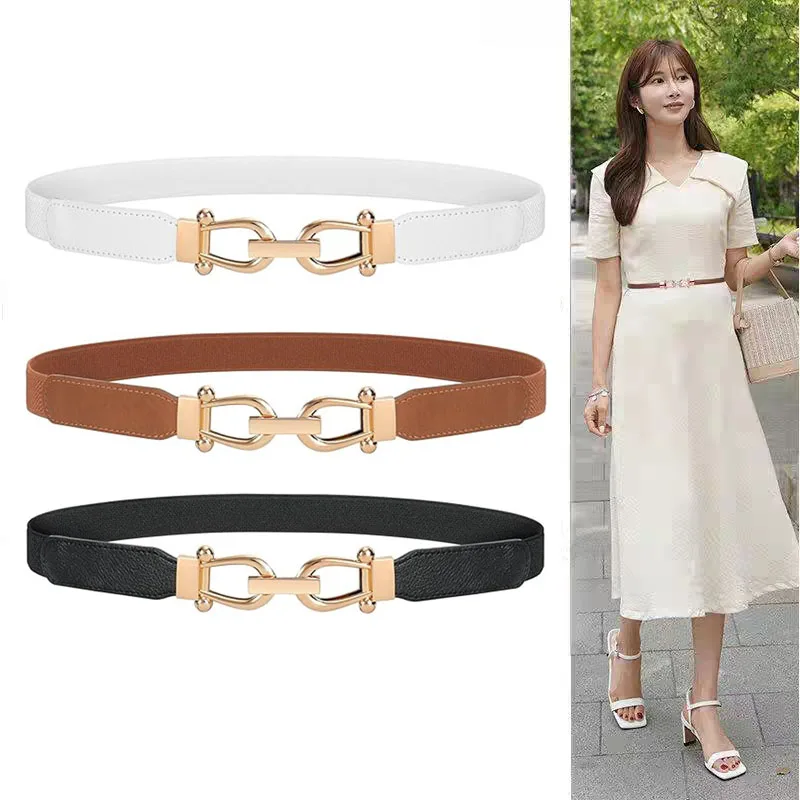 Women's Retro Good Elastic Waistband Belt Fashion High-quality Black Belt Popular Trend Belt for Dress Decorative