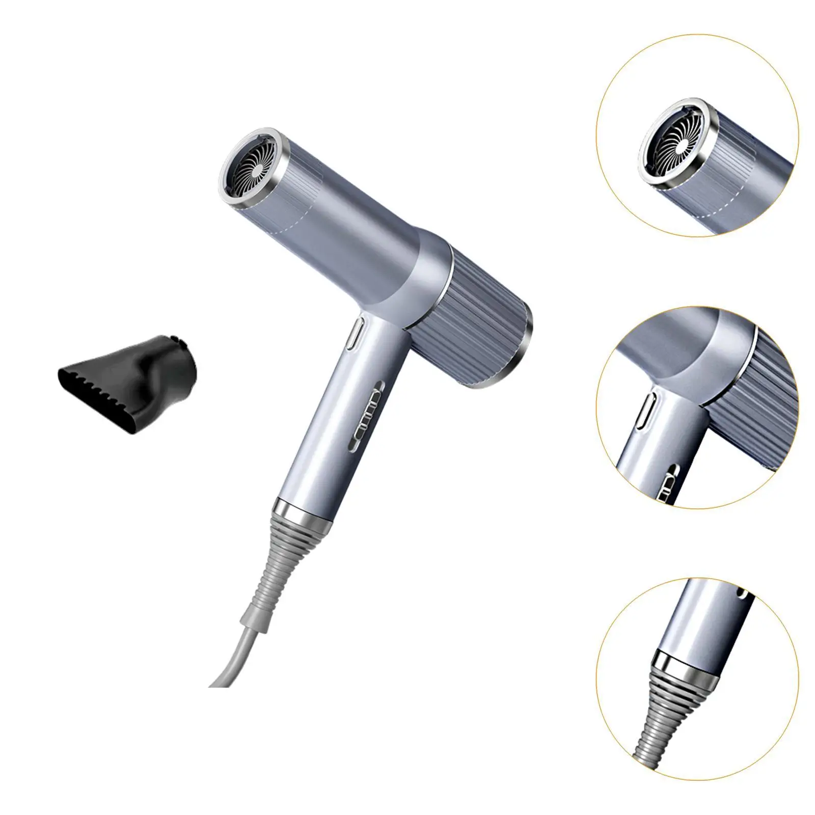 أداة مجفف الشعر، منفاخ هواء صغير مع فوهة للشعر المجعد المموج الطبيعي السميك