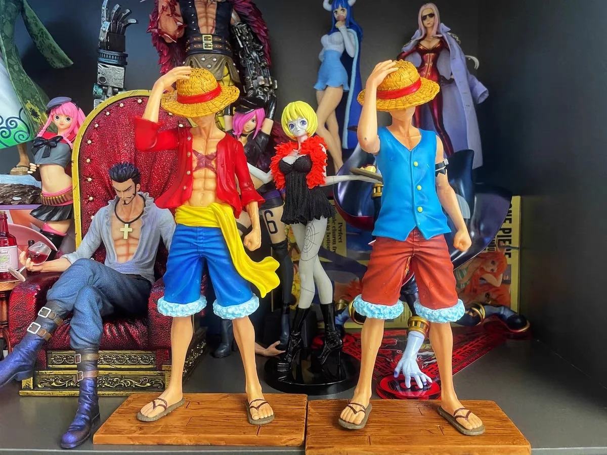 2pcs Anime Luffy One Piece Figures Gk Straw Hat Monkey D. Luffy 23cm Action Figures Pvc Toys Decoration Gifts Collection Model