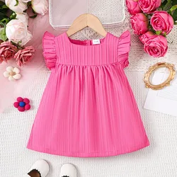 Dress for Baby Girl 3-24 Months Rose Ruffled Sleeve Princess Dress Pastoral Leisure Style Clothing Toddler Wedding Party Wear