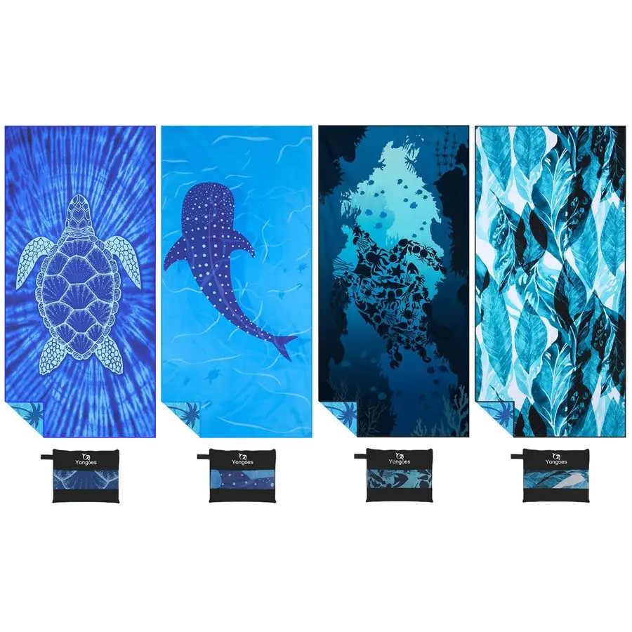 

Легкое тонкое пляжное полотенце из микрофибры, быстросохнущее, супервпитывающее, без песка, большие полотенца для бассейна, йоги, тренажерного зала, путешествий