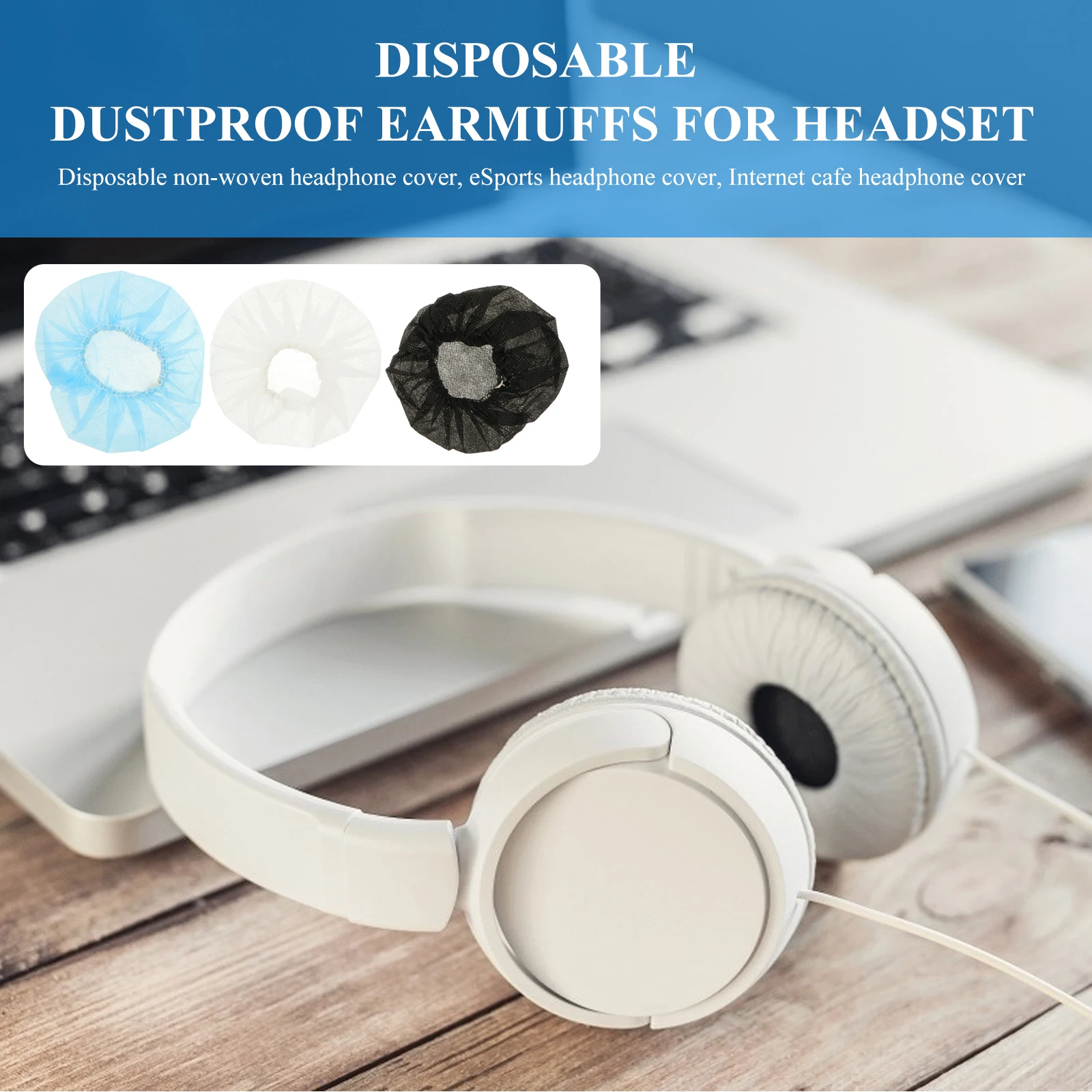 

300 Pcs Dustproof Ear Sleeves Protective Headphone Covers Sweatproof Earphone Nonwoven Non-woven Fabric
