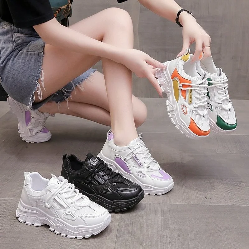 Women Platform Sneakers New Style Woman Shoes Students Shoes Lace Up Thick Sole Fashion Sports Shoes Ladies Casual Loafers 2022