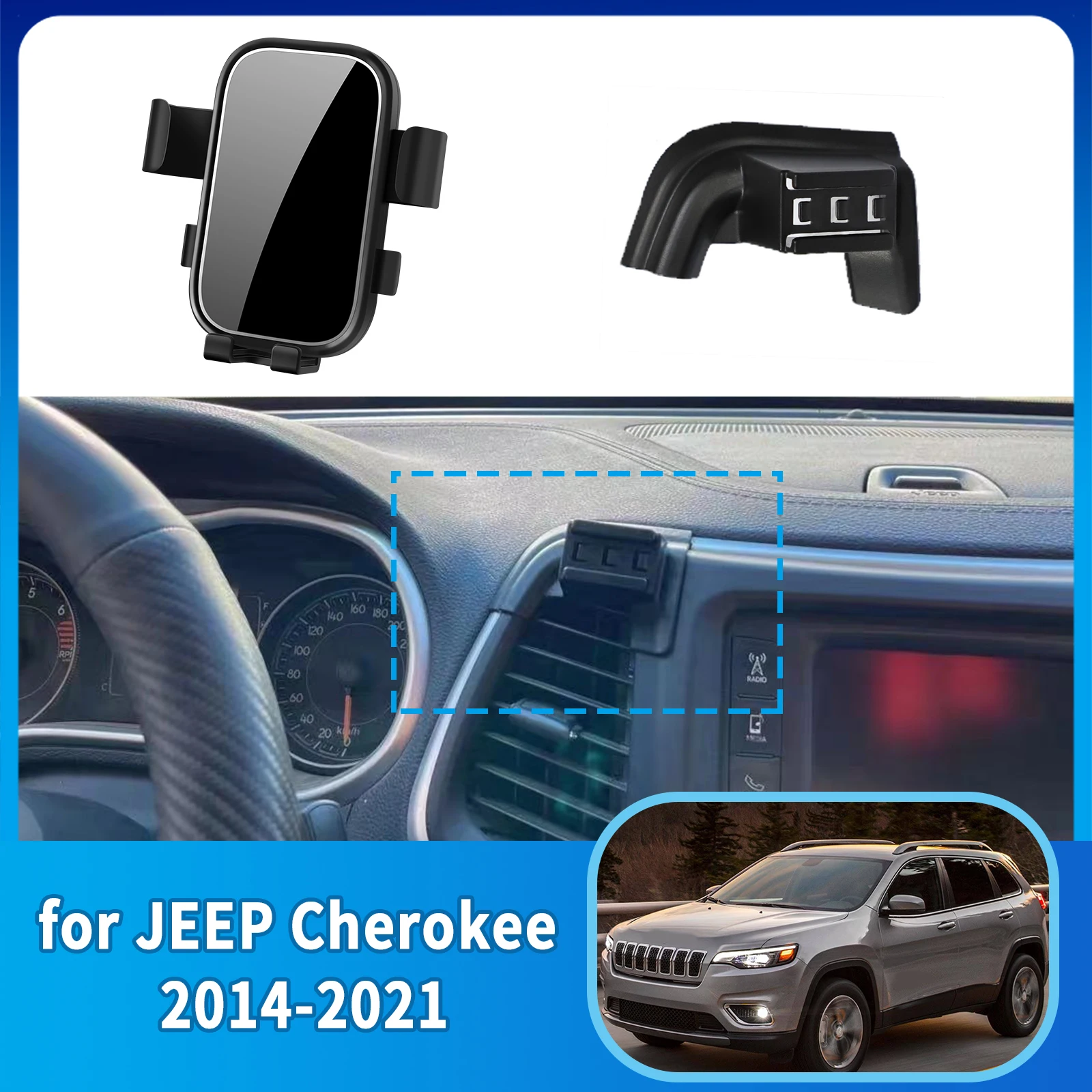 

Accessories Car Mobile Phone Holder for JEEP Cherokee 2014~2021 GPS Bracket Navigation Stand Auto