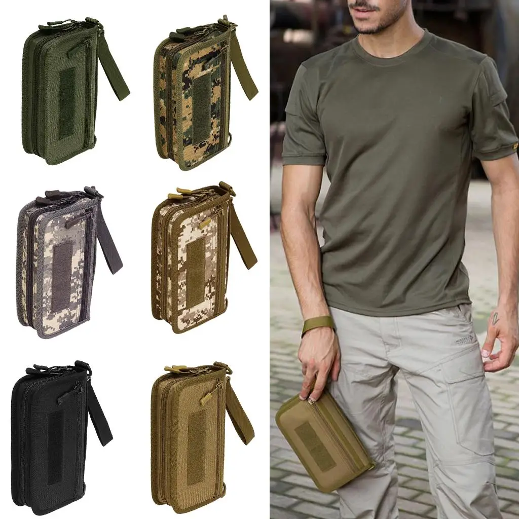 Monedero militar para hombre, bolsa con soporte para negocios, cartera para chequera