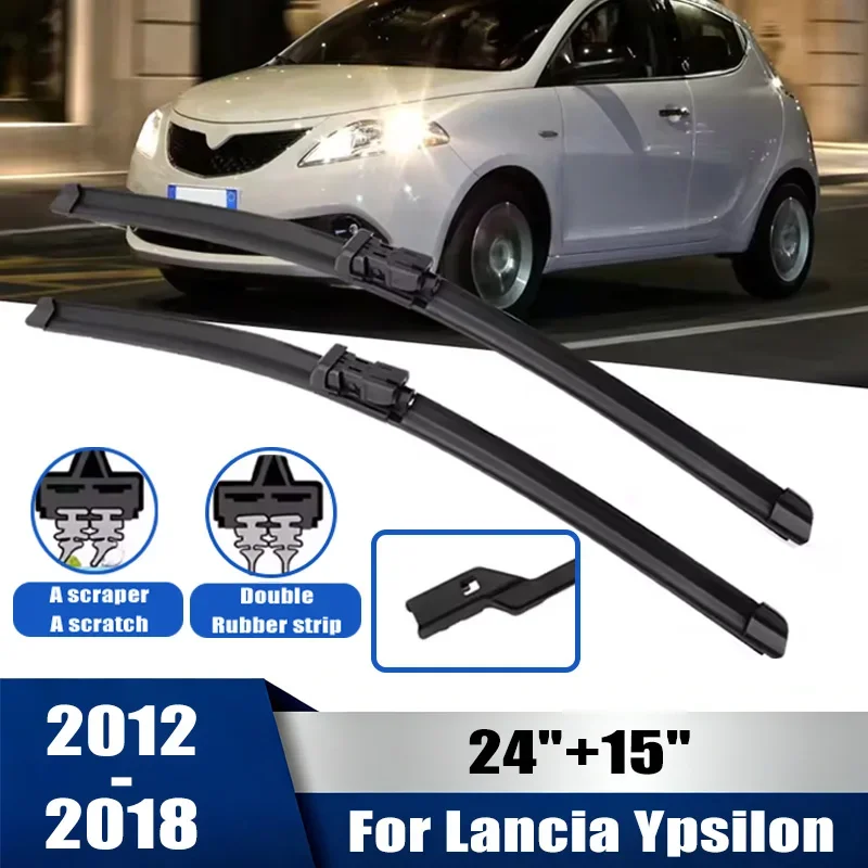 

2pcs Wiper Front Wiper Blades Set For Lancia Ypsilon 2012-2018 2013 2014 Windshield Windscreen Window 24"+15"Car Accessories