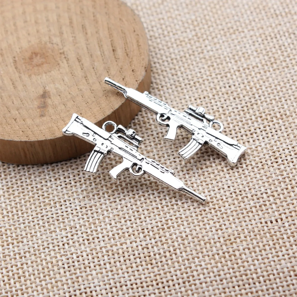 20pcs 45x18mm(1.77x0.71inch) Antique Silver Color Machine Gun Charms Pendants DIY Jewelry Making Accessories