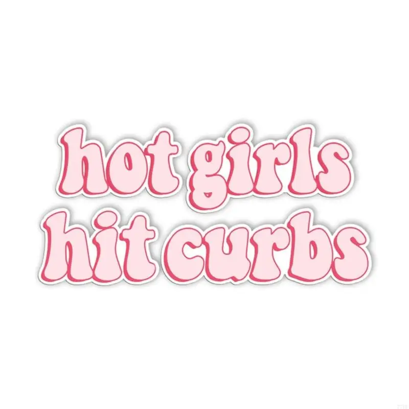 

77HF Hot Girls Hit Curbs Decal Car Window Bumper Decors Stickers Car Sticker Automotive Accessories Car Exterior Decal