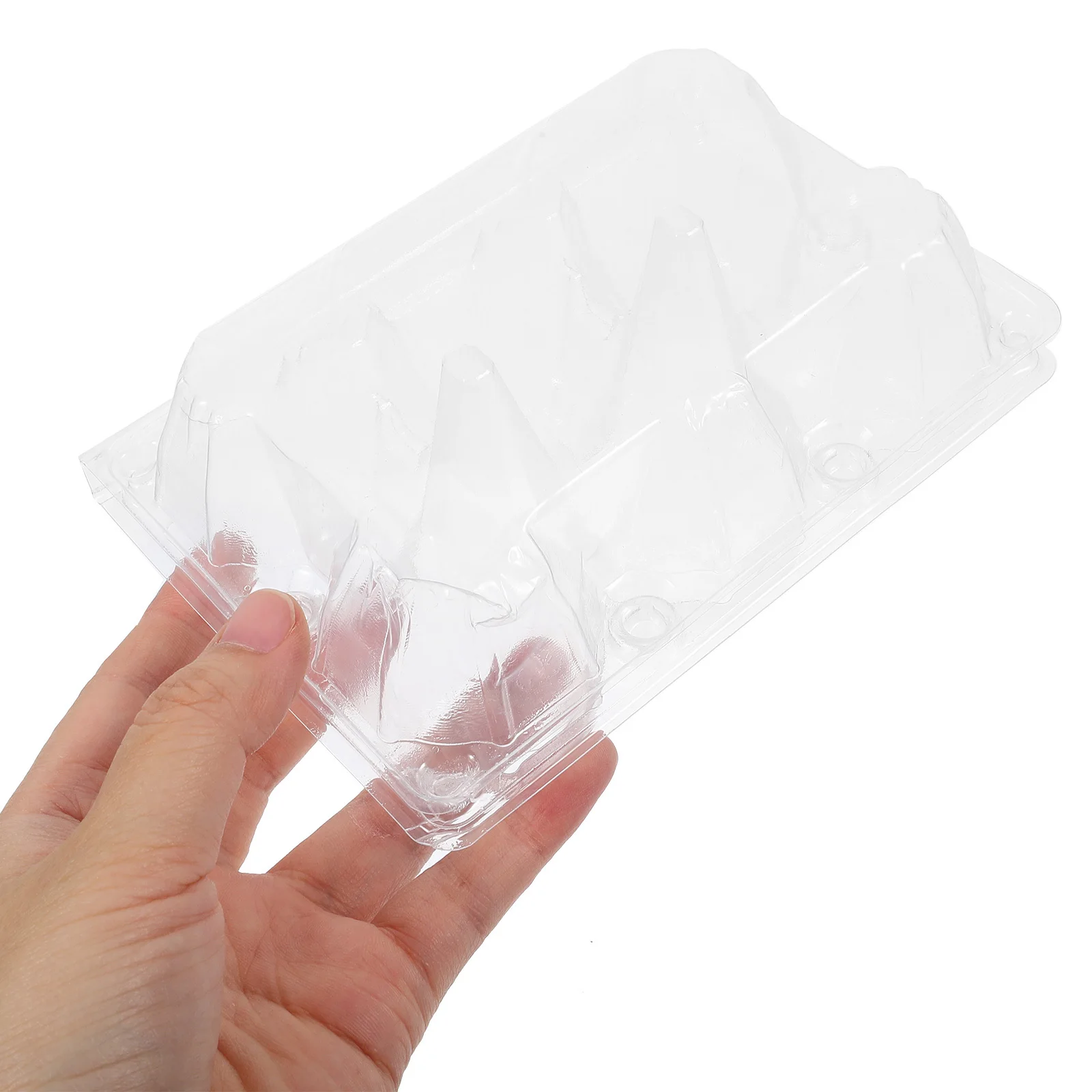

50Pcs Egg Container Packaging Box Reusable PVC 6-Slots Clear Plastic Egg Holder for Storage Kitchen Restaurant Use