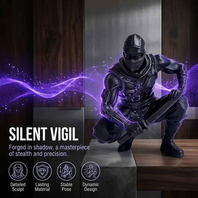 Fashion Funny Ninja Warrior Ornament Decorations Creative 3D Printing Warrior Ornaments Multi-functional Ninja Model Toy Office