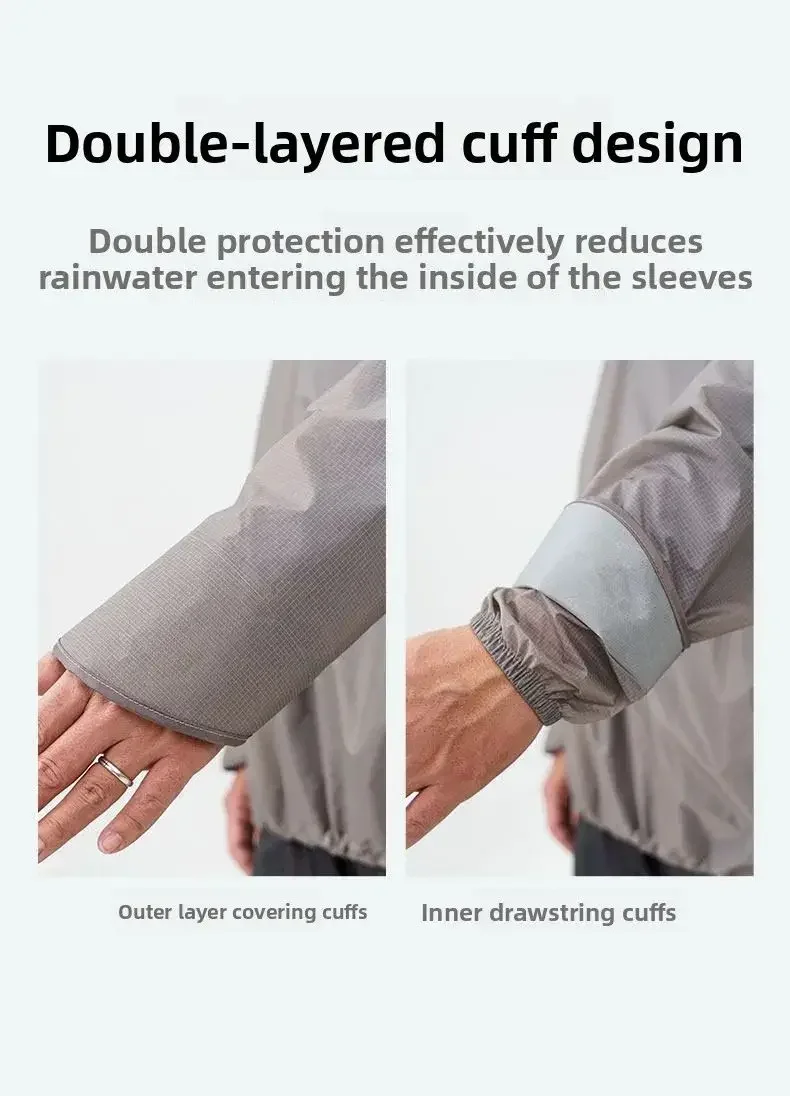3F UL GEAR Spilt Rain Poncho Pants Ultraleichte Regenmäntel aus 15D-Nylon, wasserdicht, für Radfahren, Camping, Wandern – Detail 9